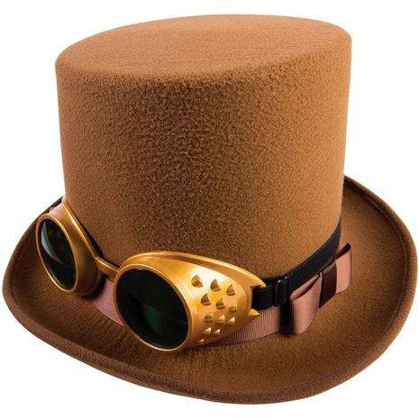 Коричневая шляпа с очками в стиле стимпанк