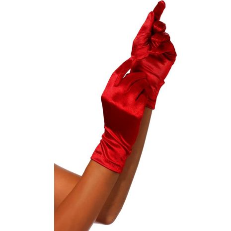 Красные атласные перчатки