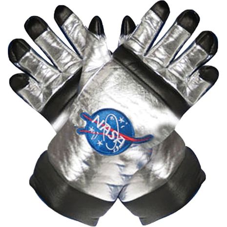 Перчатки для костюма Астронавта взрослые серебристые