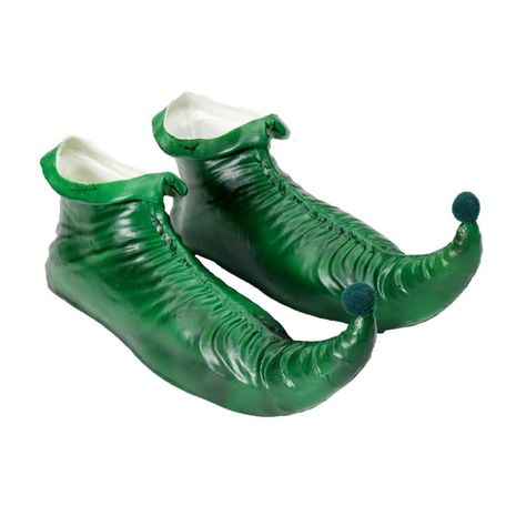 Туфли эльфа зелёные блестящие